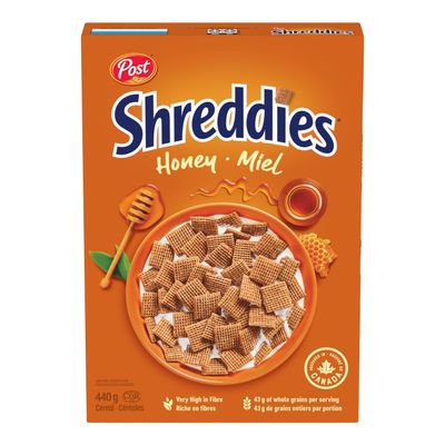 Post Honey Shreddies Cereal, 440g/15.4 oz.{Imported from Canada}