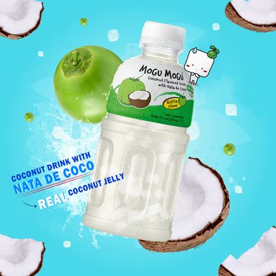 Mogu Mogu drink coconut water 6 Bottles Drinks for kids made with coconut and nata de coco coconut jelly Fun chewable juice boxes for kids Juice bottles made for adults and kids ready to drink juices