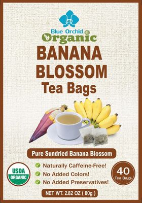 Banana Blossom Tea 40 Teabags - Organic Sun Dried Flowers in Natural Corn Fiber Sachets - Women&#39;s Health Caffeine Free Herbal Drink