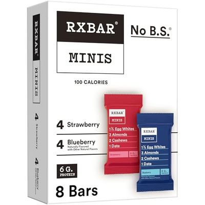 RXBAR Minis Protein Bars, Gluten Free Snacks, Breakfast Snacks, Variety Pack, 7.3oz Box (8 Bars)