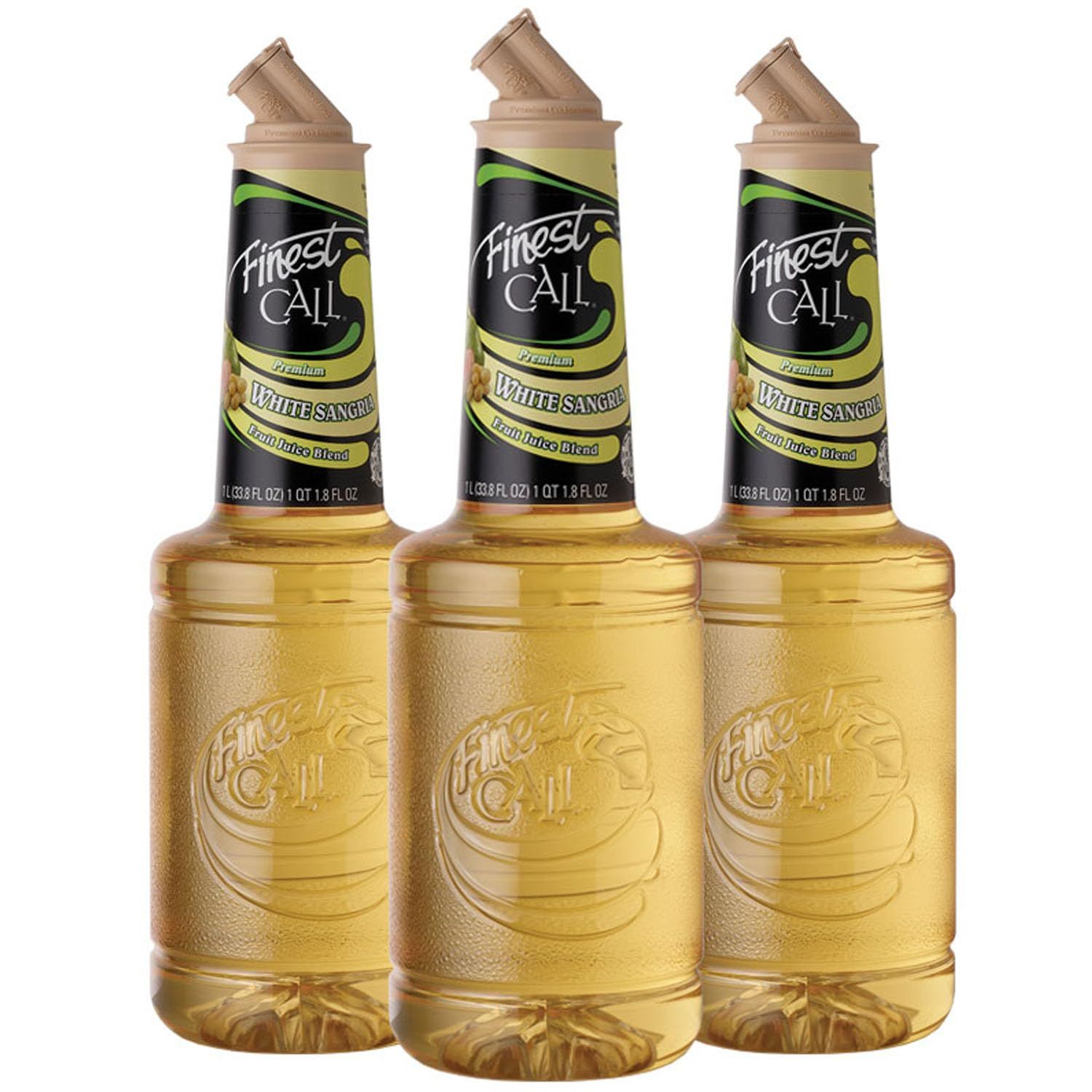 Finest Call Premium White Sangria Drink Mix, 1 Liter Bottle (33.8 Fl Oz), Pack of 3