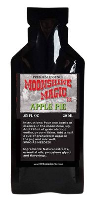 Apple Pie Moonshine Essence Flavor - Single Pack 20ml (0.65oz) Liquor Essence Refill for Barrel Aging Whiskey Making Kit, Cocktails Mixers - Moonshine Flavoring Supplies