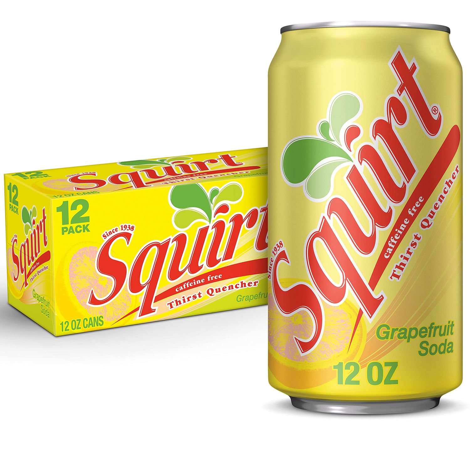 Squirt Soda, Grapefruit, 12 Fl Oz Cans, 12 Pack