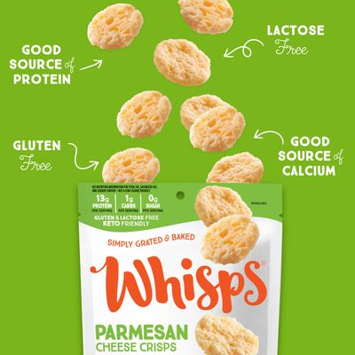 Whisps Cheese Crisps Parmesan Cheese | Protein Chips | Healthy Snacks | Protein Snacks, Gluten Free, High Protein, Low Carb Keto Food (10.8 Oz, 2 Pack)