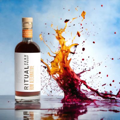 Ritual Zero Non-Alcoholic Rum Alternative with 5 Pack of Fever Tree Blood Orange Ginger Beer for your favorite Alcohol-Free Mixed Drink