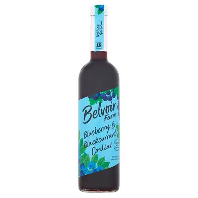 Belvoir Farm Blueberry &amp; Blackcurrant Cordial | Bursting with Real Fruit Juice | Nothing Artificial | Makes 18 Glasses | Product of UK | 500 ml (16.9 fl oz)