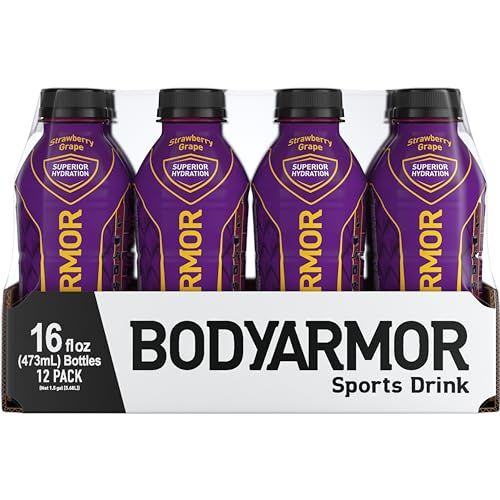 BODYARMOR Sports Drink Sports Beverage, Strawberry Grape, Natural Flavors With Vitamins, Potassium-Packed Electrolytes, No Preservatives, Perfect For Athletes, 16 Fl Oz (Pack of 12)