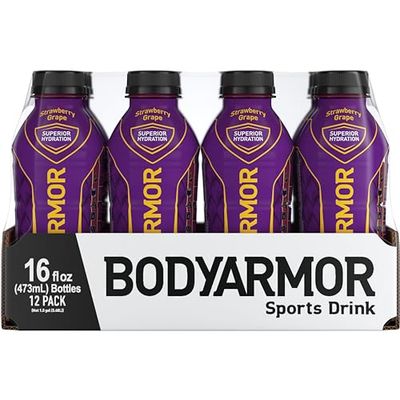 BODYARMOR Sports Drink Sports Beverage, Strawberry Grape, Natural Flavors With Vitamins, Potassium-Packed Electrolytes, No Preservatives, Perfect For Athletes, 16 Fl Oz (Pack of 12)