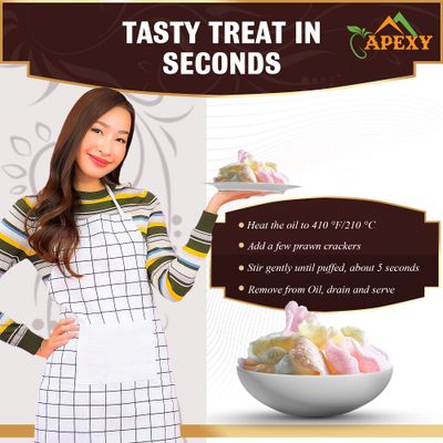 APEXY Authentic Prawn Crackers Uncooked, Crispy and Delicious Shrimp Chips for Party Appetizers and Snacks, Cook and Serve, 8 oz (227g), Multi Color