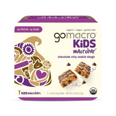 GoMacro Kids MacroBar Organic Vegan Snack Bars - Chocolate Chip Cookie Dough (0.90 Ounce Bars, 7 Count)