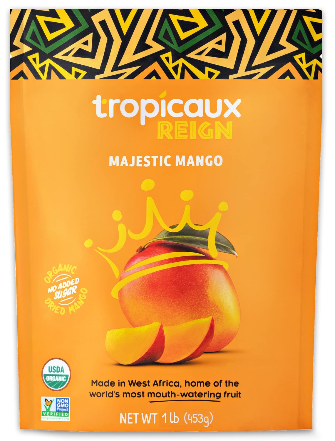 Organic Dried Mango Slices, No Sugar Added, 16oz - All-Natural, Non-GMO, Mouth-Watering Dried Mangoes - Preservative-Free, Nutritious &amp; Delicious Snack for Kids and Adults by Tropicaux Reign