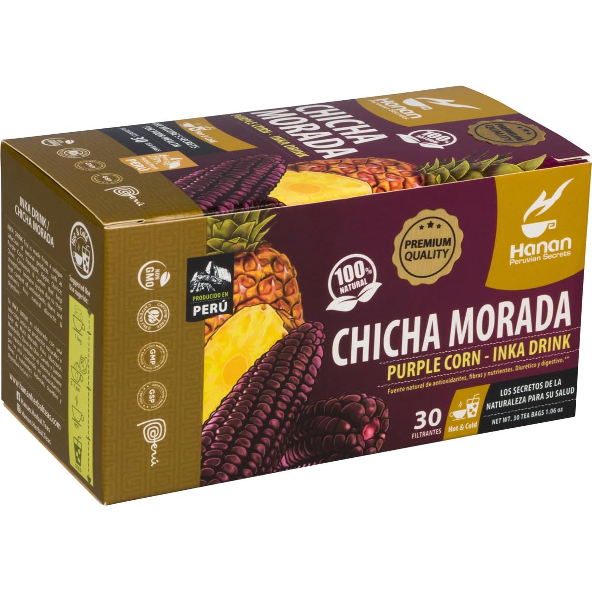HANAN Chicha Morada Purple Corn Tea I Inka Drink Classic Purple Corn Juice from Peru I All 100% natural ingredients