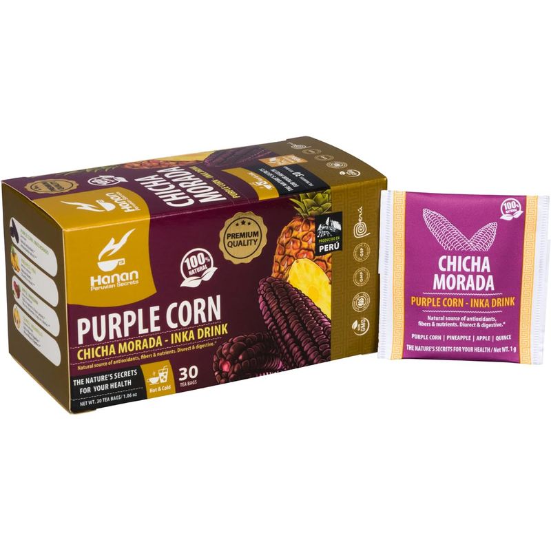 HANAN Chicha Morada Purple Corn Tea I Inka Drink Classic Purple Corn Juice from Peru I All 100% natural ingredients