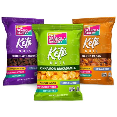TGB Variety Nut Bites, Keto Snacks, No Added Sugar, Gluten Free, Healthy Low Carb To Go, 0.85oz Bag (Pack of 6)