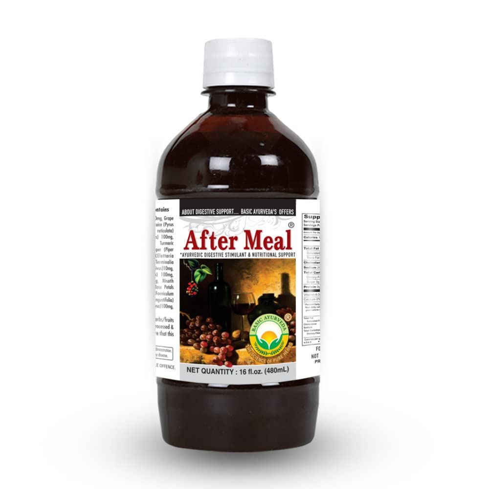 BASIC AYURVEDA After Meal Juice 16.23 Fl Oz (480 ml) | Digestive Support Drink | Ayurvedic Digestive Stimulant Nutritional Support | Organic Juice for Health