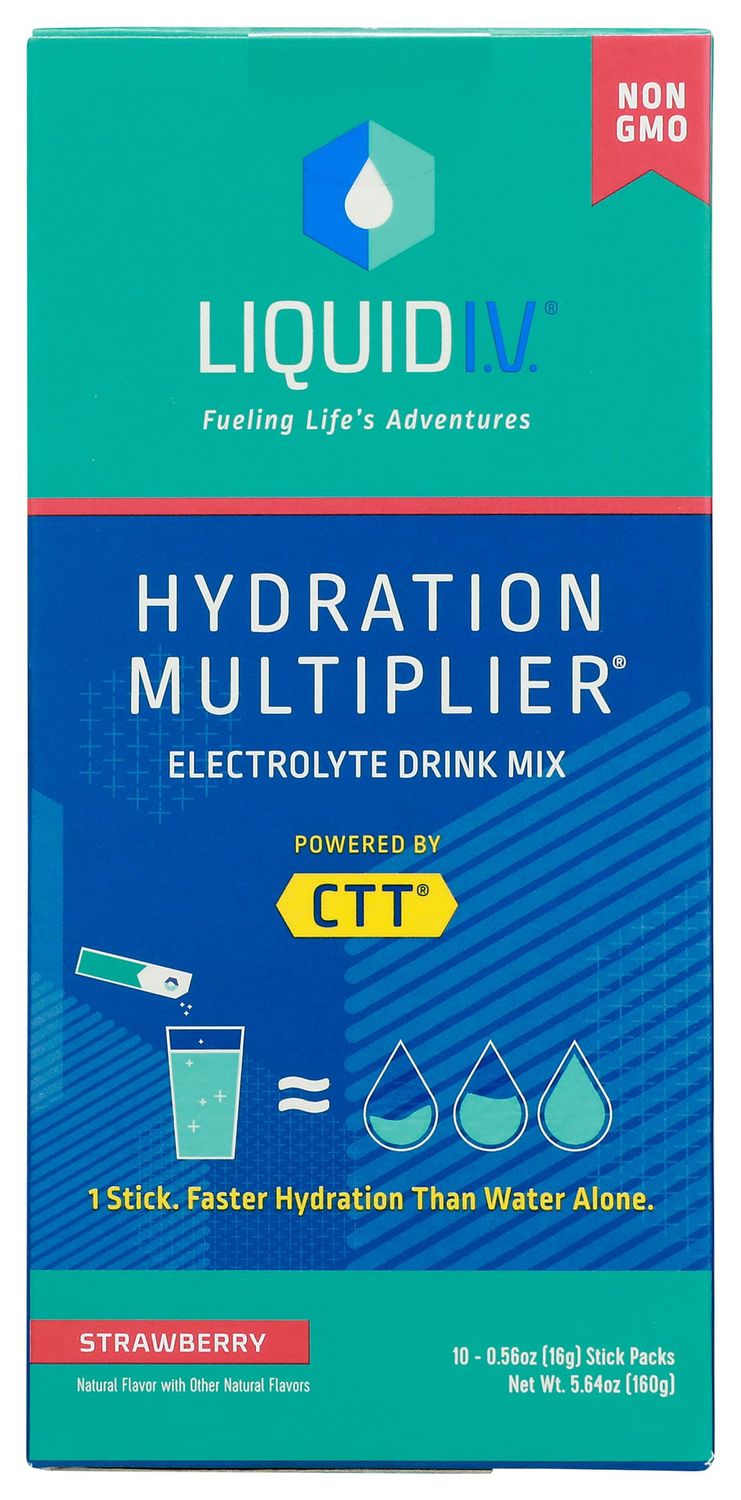 Liquid I.V. Strawberry Flavored Hydration Multiplier Electrolyte Drink Mix, 10 Counts, Non GMO, 5.64 Ounces (Pack of 1)