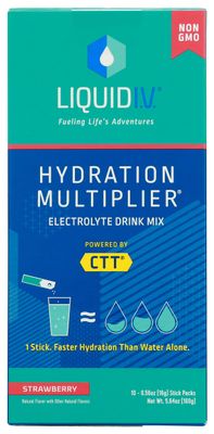 Liquid I.V. Strawberry Flavored Hydration Multiplier Electrolyte Drink Mix, 10 Counts, Non GMO, 5.64 Ounces (Pack of 1)