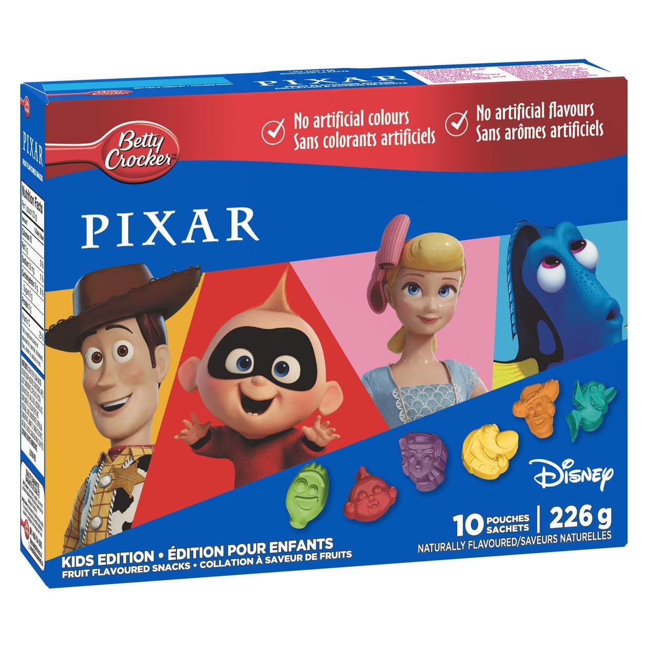 Betty Crocker Gluten Free Pixar Fruit Snacks, 10 Pouches, 226g/8 oz, Imported from Canada}