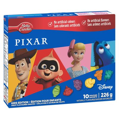 Betty Crocker Gluten Free Pixar Fruit Snacks, 10 Pouches, 226g/8 oz, Imported from Canada}
