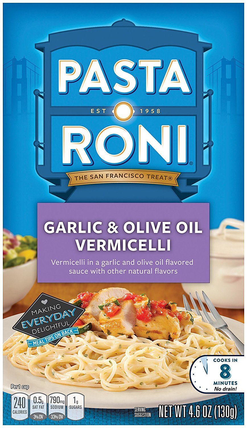 Pasta Roni Garlic &amp; Olive Oil Vermicelli Mix, 4.6-Ounce Boxes (Pack of 12)