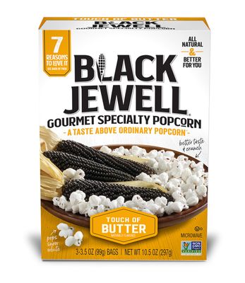 Black Jewell Gourmet Microwave Popcorn, Touch of Butter, 10.5 Ounces (Pack of 6)