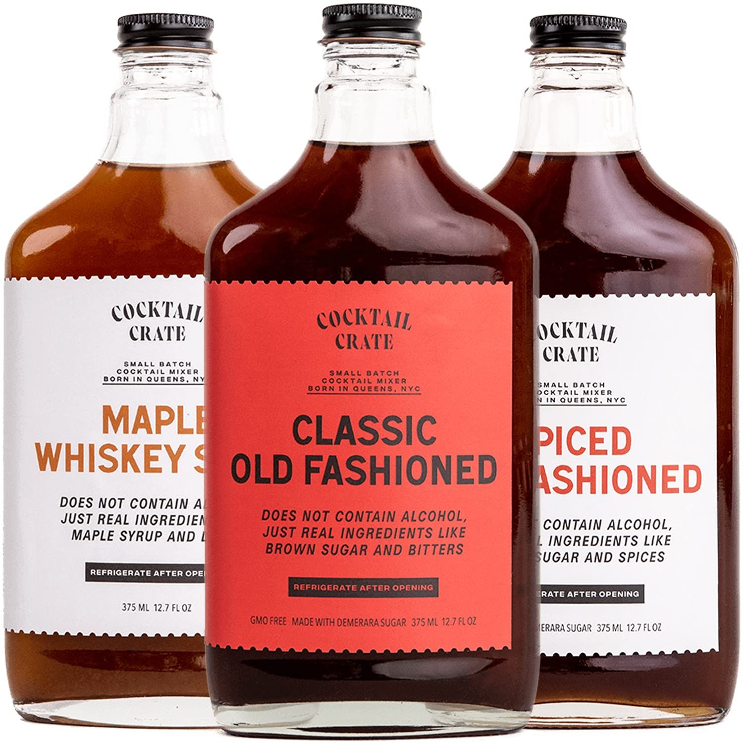 Cocktail Crate Whiskey Lover&#39;s 3 Pack Drink Mixers | Award-Winning Craft Cocktail Mixers - Premium Cocktail Syrup Handcrafted with Aromatic Bitters &amp; Demerara Sugar | 12oz - 3 pack