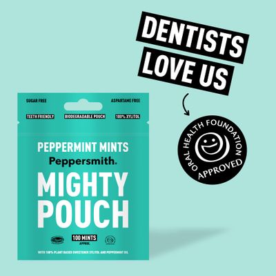 Peppersmith 100% Xylitol Mints Peppermint, 60 GR