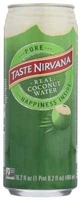 Taste Nirvana Real Coconut Water, Coco Real Premium Coconut Water, 16.2 Ounce Can