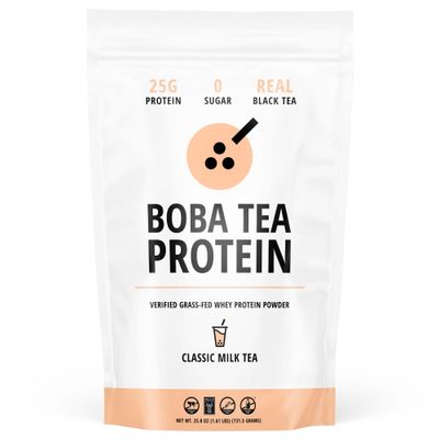 Classic Milk Tea Protein Powder | 25g Grass-Fed Whey Protein Isolate Powder | Gluten-Free &amp; Soy-Free Bubble Tea Protein Drink | Real Ingredients &amp; Lactose-Free | 19 Servings