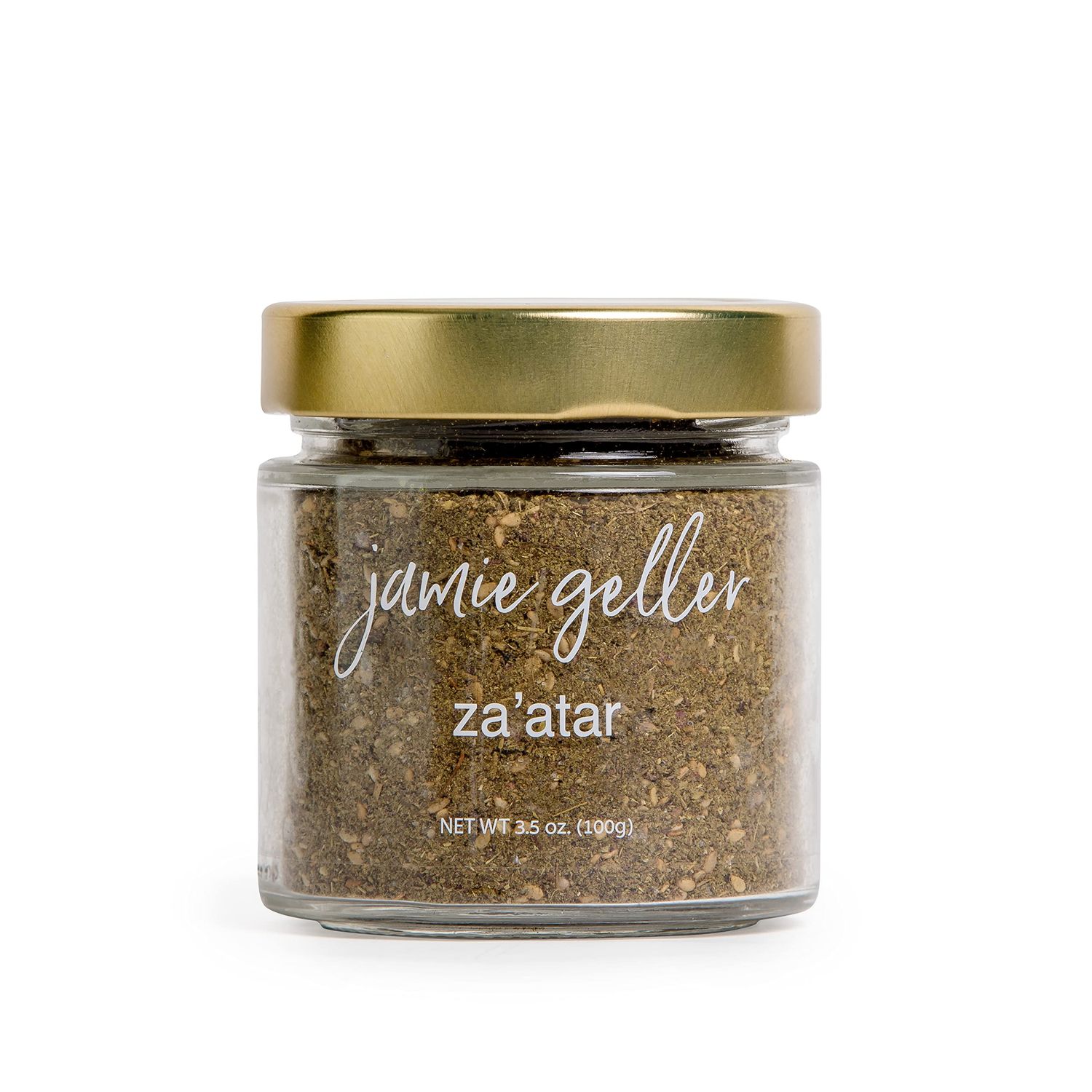 Jamie Geller Za&#39;atar Spice Seasoning | Fresh Hyssop Herb Mix Spices (3.5 oz Glass Jar, 100g) OU KOSHER | Mediterranean Blend For Greek Yogurt, Hummus, Chicken, Meat, Beef, Lamb Chops | Dip For Bread