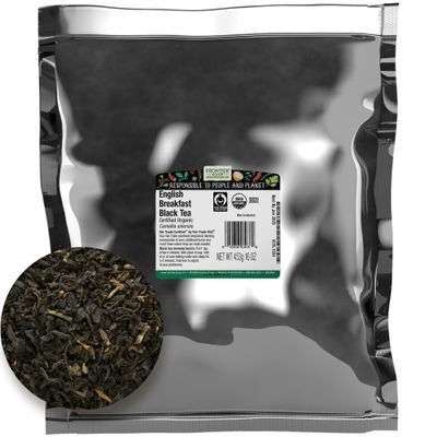 Frontier Co-op English Breakfast Black Tea, 1-Pound Bulk, Full, Robust, Malty Flavor, Kosher, Organic, Non ETO