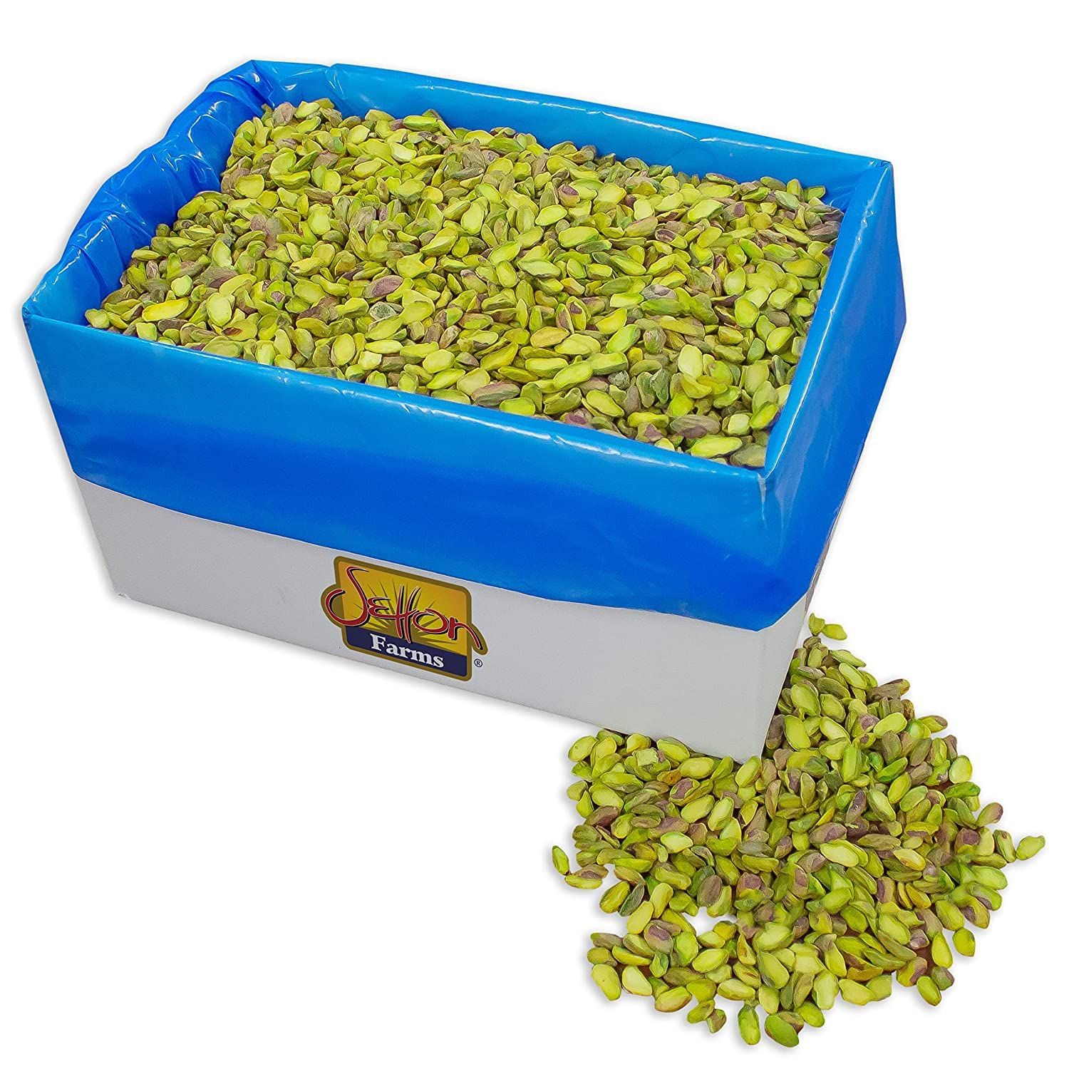 Setton Farms Premium California Raw Pistachio Halves Bulk Pistachio Split Kernels Bulk Raw Pistachio Pieces 5lb Bulk Case Chopped Pistachios for Baking and Cooking Green Pistachios Pieces