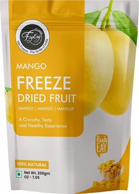 FZYEZY Natural Freeze Dried Mango Fruit for Kids and Adults | Camping Vegan Snacks Ready to Eat | Survival Food |Freeze-Dried Fruits Cubes|Pantry Groceries dehydrated Snacks (Mango, 200 gm)
