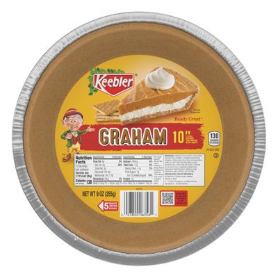 Keebler Ready Crust 10-Inch Graham Cracker Pie Crust, Premade Pie Crust For Baking And No-Bake, 9 oz