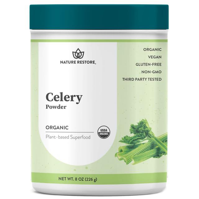 Organic Whole Celery Powder, Whole Celery Stalk, Full Spectrum Nutrients, 8 Ounces / 226 Grams