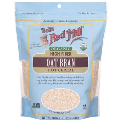Bob's Red Mill Organic High Fiber Oat Bran Hot Cereal, 18-ounce (Pack of 4)