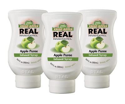 Crisp Apple Rel Infused Exotics, Apple Puree Infused Syrup, 16.9 FL OZ Squeezable Bottle (Pack of 3)