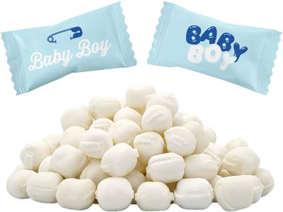 Baby Boy Buttermints, Mint Candies, After Dinner Mints, Butter Mint Candy, Fat-Free, Individually Wrapped (55 Pieces)