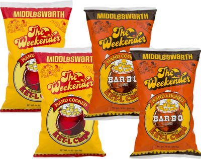 Middleswarth Weekender Ket&#39;l Original &amp; Ket&#39;l BBQ Potato Chips Variety 4 Pack- 10 oz. Bags
