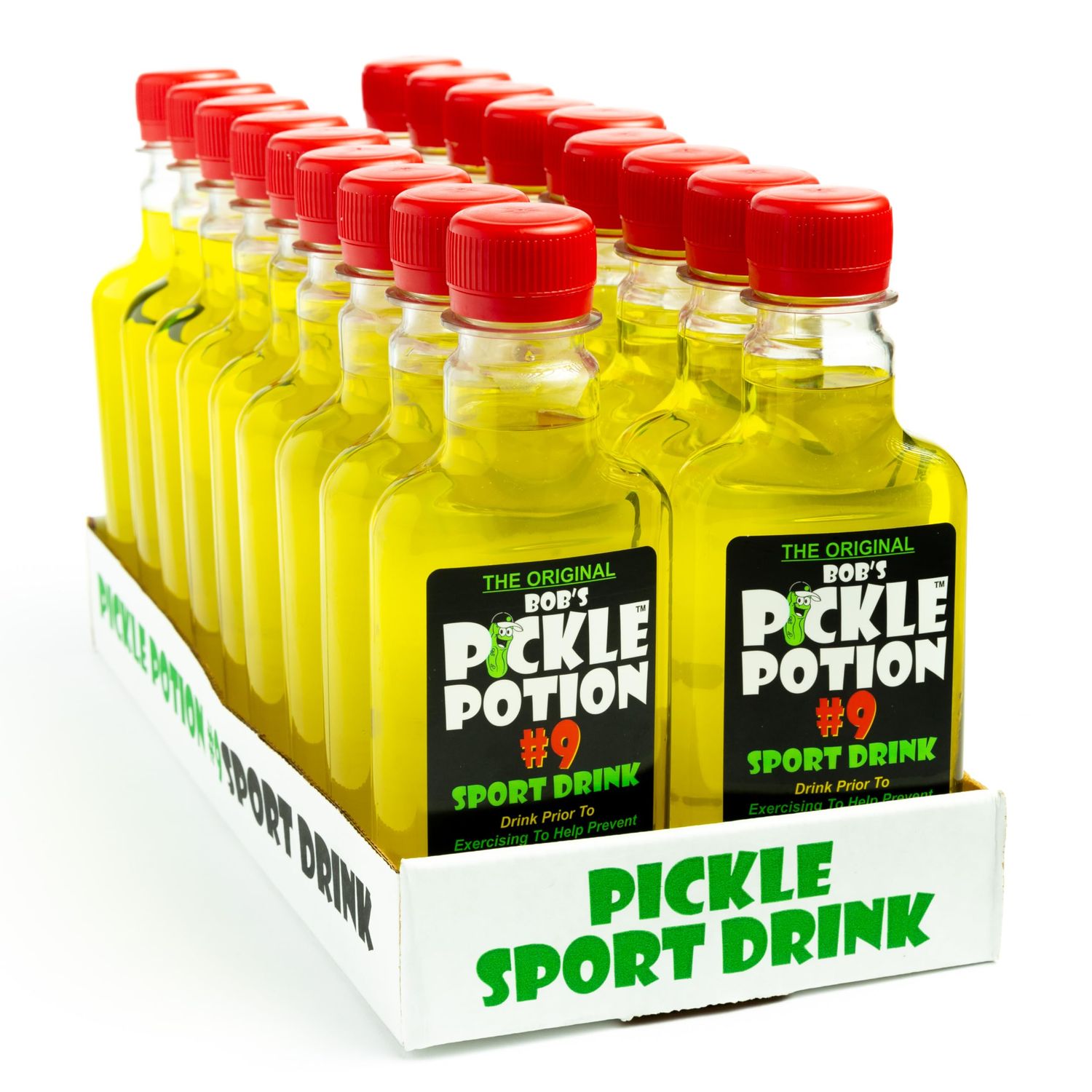 Bob&#39;s Pickle Potion #9 - Electrolyte Pickle Shot - Rehydration &amp; Cramp Relief - Sports Drink Shot Zero Caffeine &amp; Gluten-Free, 6.3 Oz. (Pack of 18, Dill Pickle)