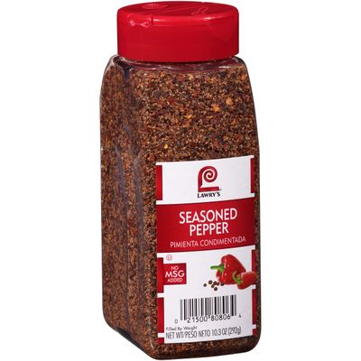 Lawry&#39;s Seasoned Pepper, 10.3 oz - One 10.3 Ounce Container of Seasoned All Pepper for a Well-Rounded Flavor of Black Pepper, Sweet Red Bell Peppers, and Spices