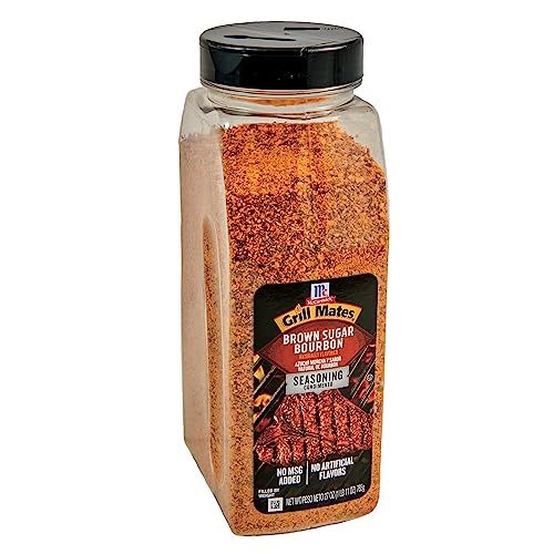 McCormick Grill Mates Brown Sugar Bourbon Seasoning, 27 oz - One 27 Ounce Container of Brown Sugar Bourbon Seasoning Made of Molasses, Red Bell Peppers, and More for Steak, Poultry, and Vegetables