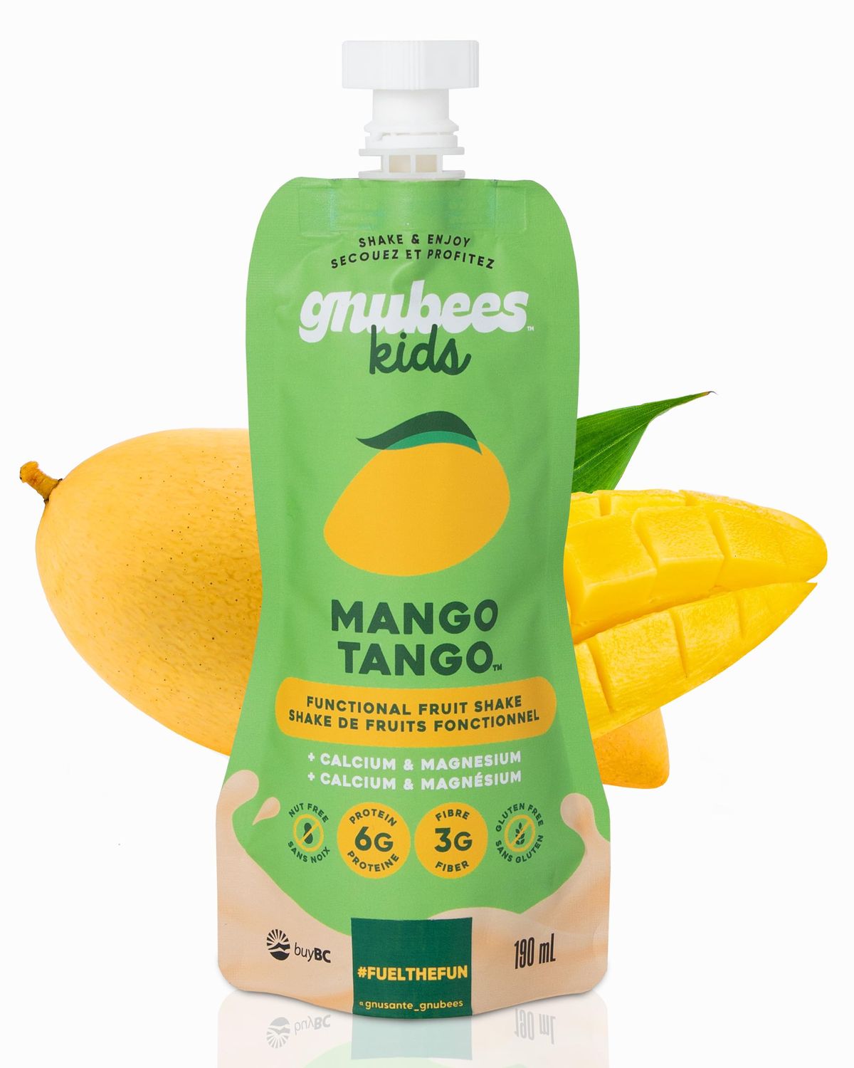 Fruit Pouches For Kids, Kids Fruit Smoothies, Healthy Protein Snack, Ready to Drink, High fiber Drink, Mango Tango (6 Pack, 6.5oz Each)