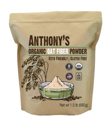 Anthony&#39;s Organic Oat Fiber, 1.5 lb, Gluten Free, Non GMO, Keto Friendly, Product of USA