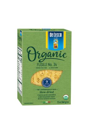 De Cecco Pasta, Organic Fusilli No.34, 12 Ounce (Pack of 12) - Made in Italy, High in Protein &amp; Iron, Bronze die