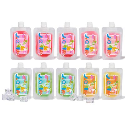 Thoughtfully Cocktails, Margarita Cocktail Party Pouches, Includes 10 Pouches of Margarita Powder Mixes in Four Flavors and Plastic Funnels, Set of 10