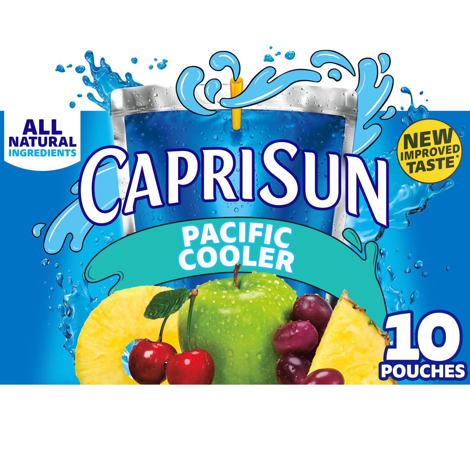 Capri Sun Pacific Cooler Mixed Fruit Flavored Juice Drink Blend, 10 ct Box, 6 fl oz Pouches