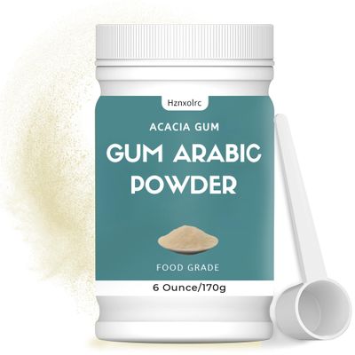 6 oz Gum Arabic Powder, 100% Pure, Premium Gum Arabic Powder, DIY Watercolor Paints, Gum Arabic Suitable for Making Ice Cream, Cake, Yogurt, Craft Cocktails and More