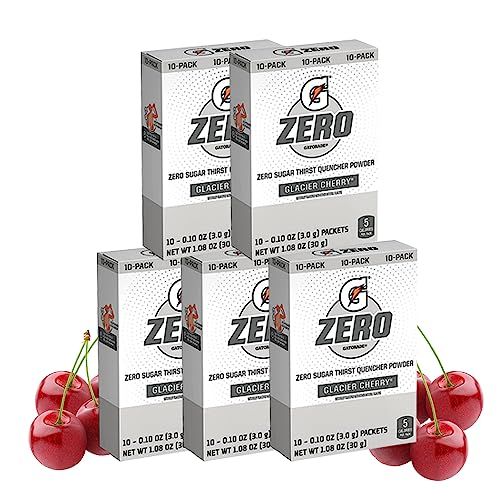 AYD Goods Powder Packets, Cherry, 50 Counts, 0.10oz Sugar free Powder Packets (5 Packs of 10)