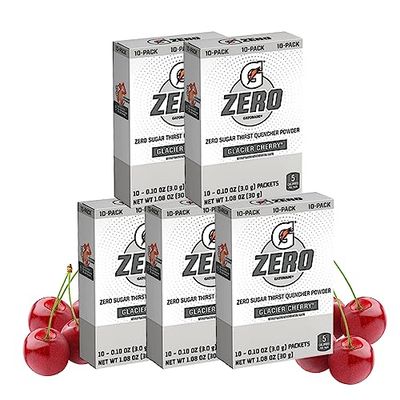 AYD Goods Powder Packets, Cherry, 50 Counts, 0.10oz Sugar free Powder Packets (5 Packs of 10)
